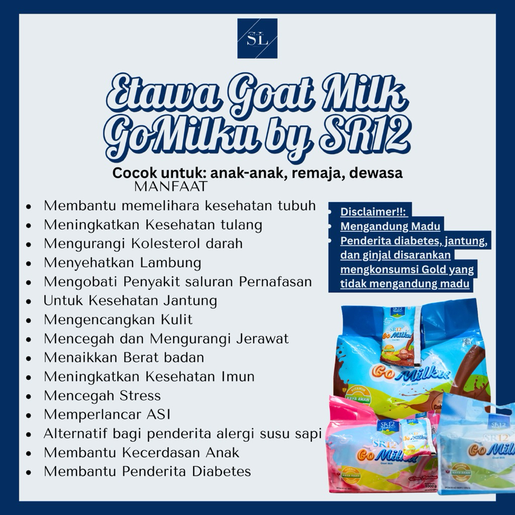 

Trial Pack 25G & 5 Sachet GoMilku | Go Milku SR12 Susu Kambing Etawa – Tanpa Gula · Plus Madu, Daun Kelor & Ikan Gabus · BPOM