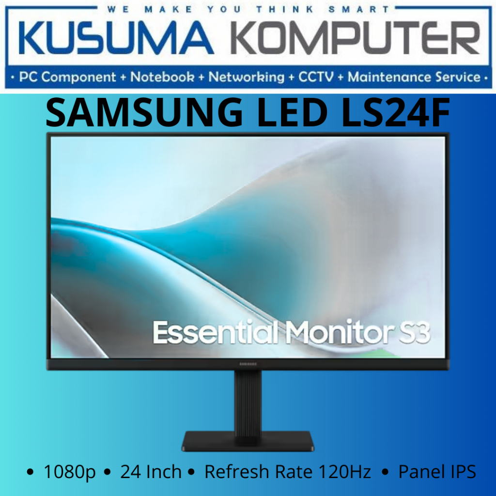 MONITOR SAMSUNG LS24F 24 INCH 1080P 120HZ NEW GARANSI RESMI