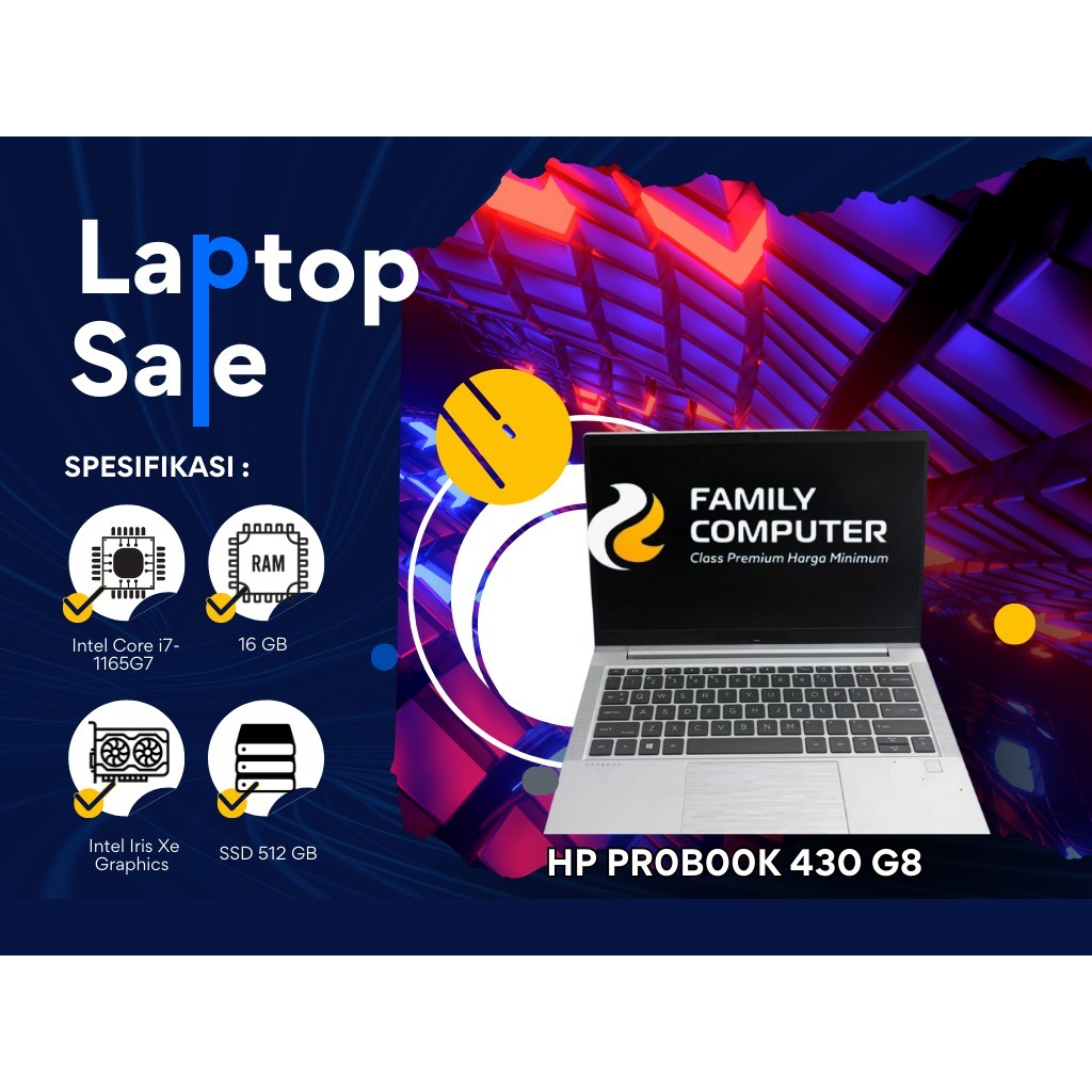 HP PROBOOK 430 G8 | CORE I7-1165G7 | RAM 16GB SSD 512GB | MULUS