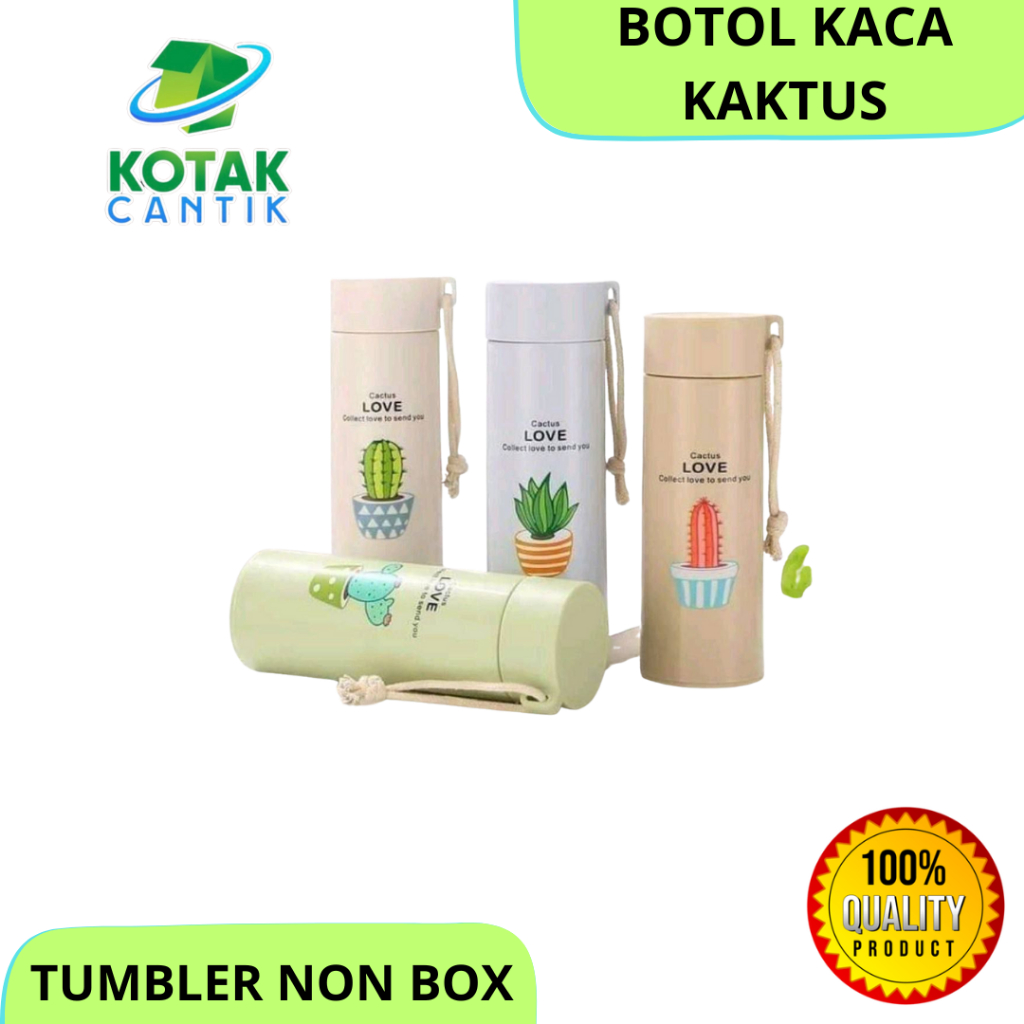 BOTOL KAKTUS 420ml - BOTOL KACA KAKTUS SOUVENIR TUMBLER NON BOX
