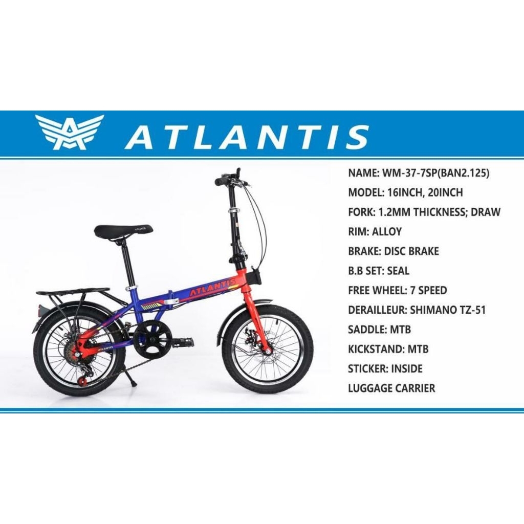 sepeda lipat 20 atlantis 7sp