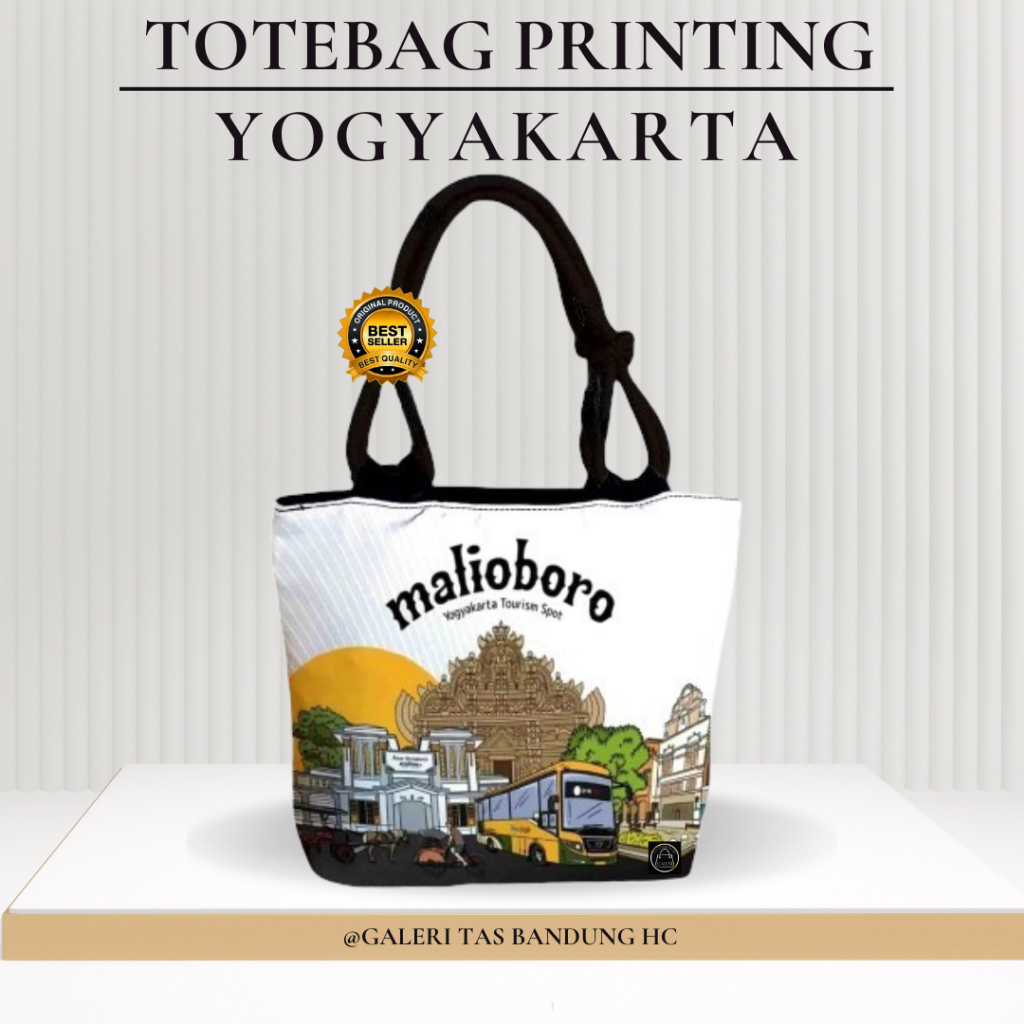 Tas Totebag Wanita Printing oleh - oleh Yogyakarta Malioboro/souvenir jogja