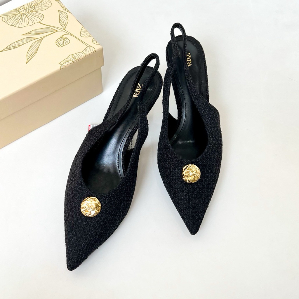 Sepatu Zara heels 4 cm hitam