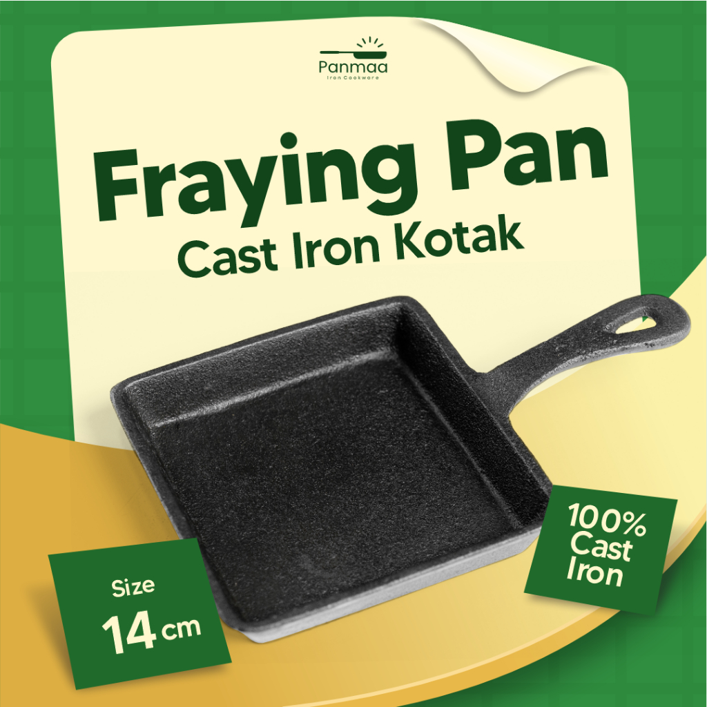 Pan Kotak 14cm Cast Iron / Japanese Premium Toast / Sandwich / Omelette Egg