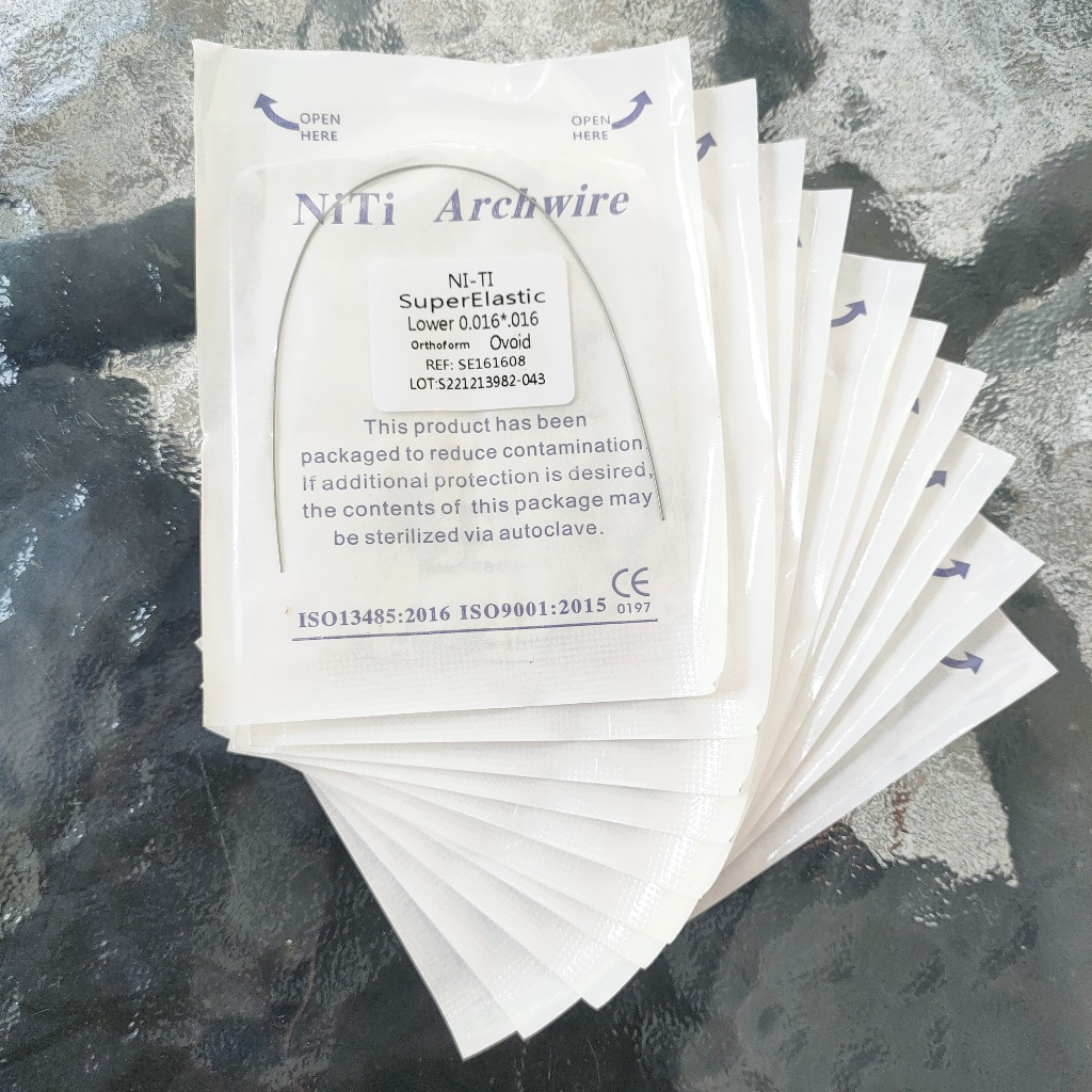 niti wire kawat behel square 16x16/0,016x0,016 square ovoid isi 10pcs/pack