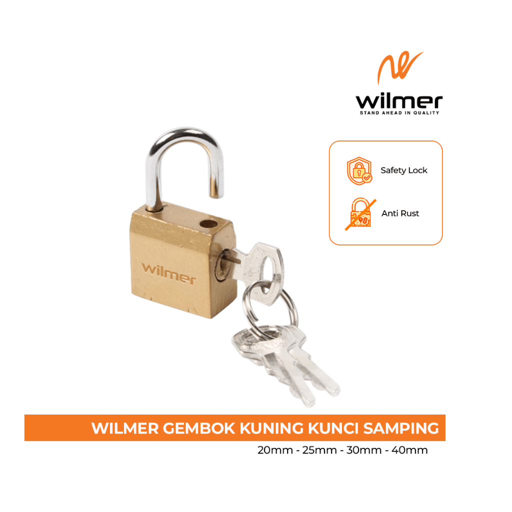 WILMER Gembok Kuning Samping - Gembok Kuning Kunci Samping
