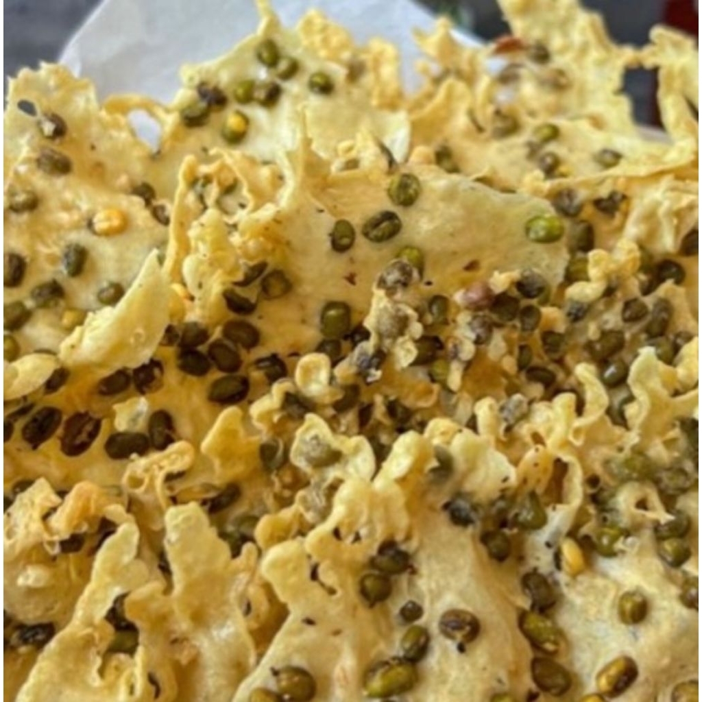 

peyek isi kacang ijo renyah | Rempeyek hijau gurih