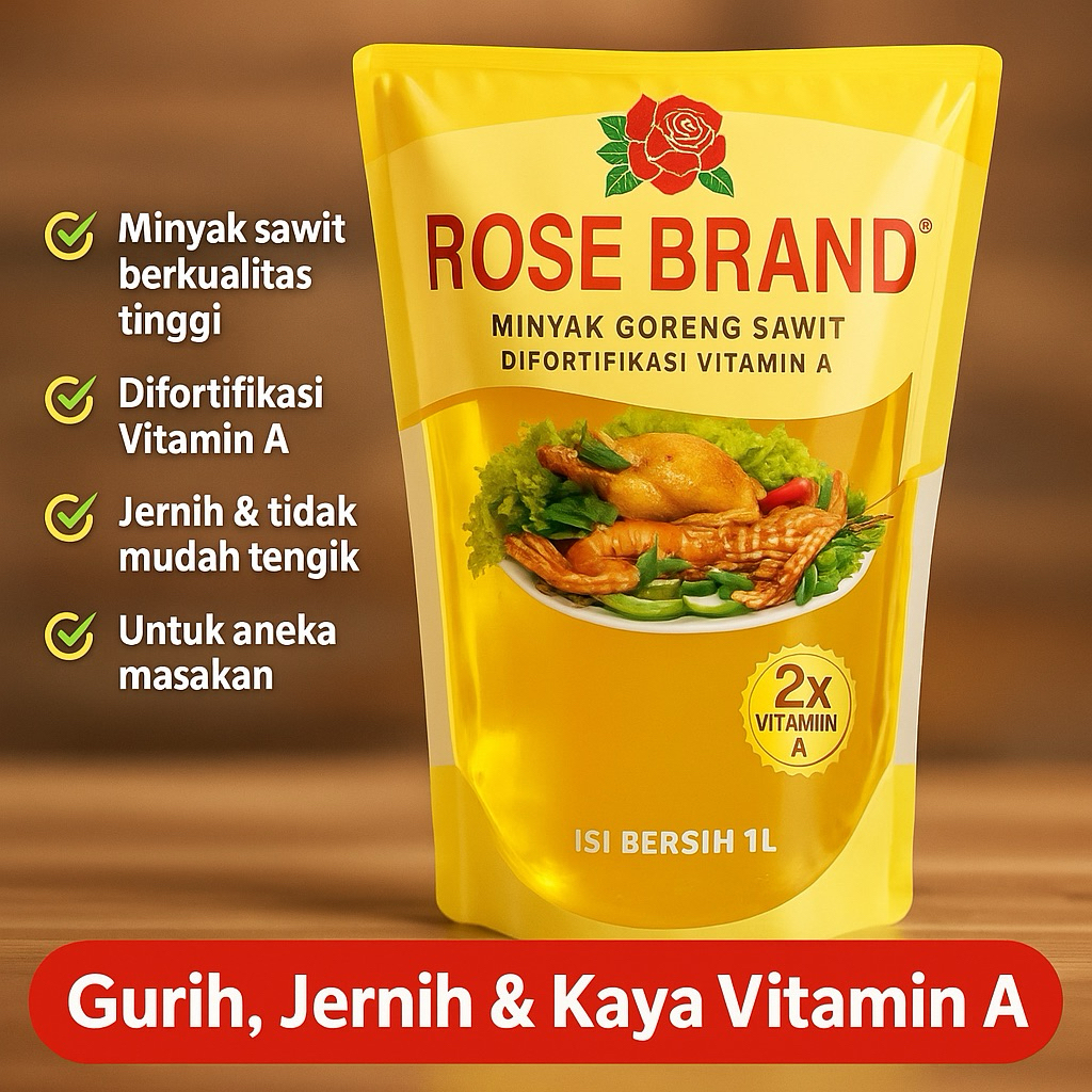 

Rose Brand Minyak Goreng 1 Liter – Gurih, Jernih & Kaya Vitamin A