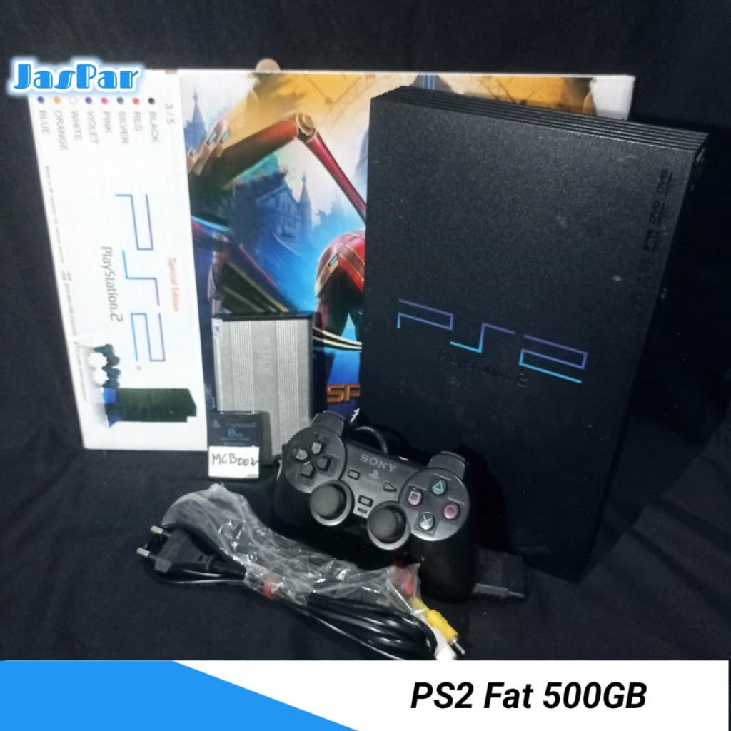 PS2 Fat Seri 3 / 5 HDD 500GB Matrix / MCBoot Game PS2 & PS1 Full Game Set Bonus Cheat Device | GARAN