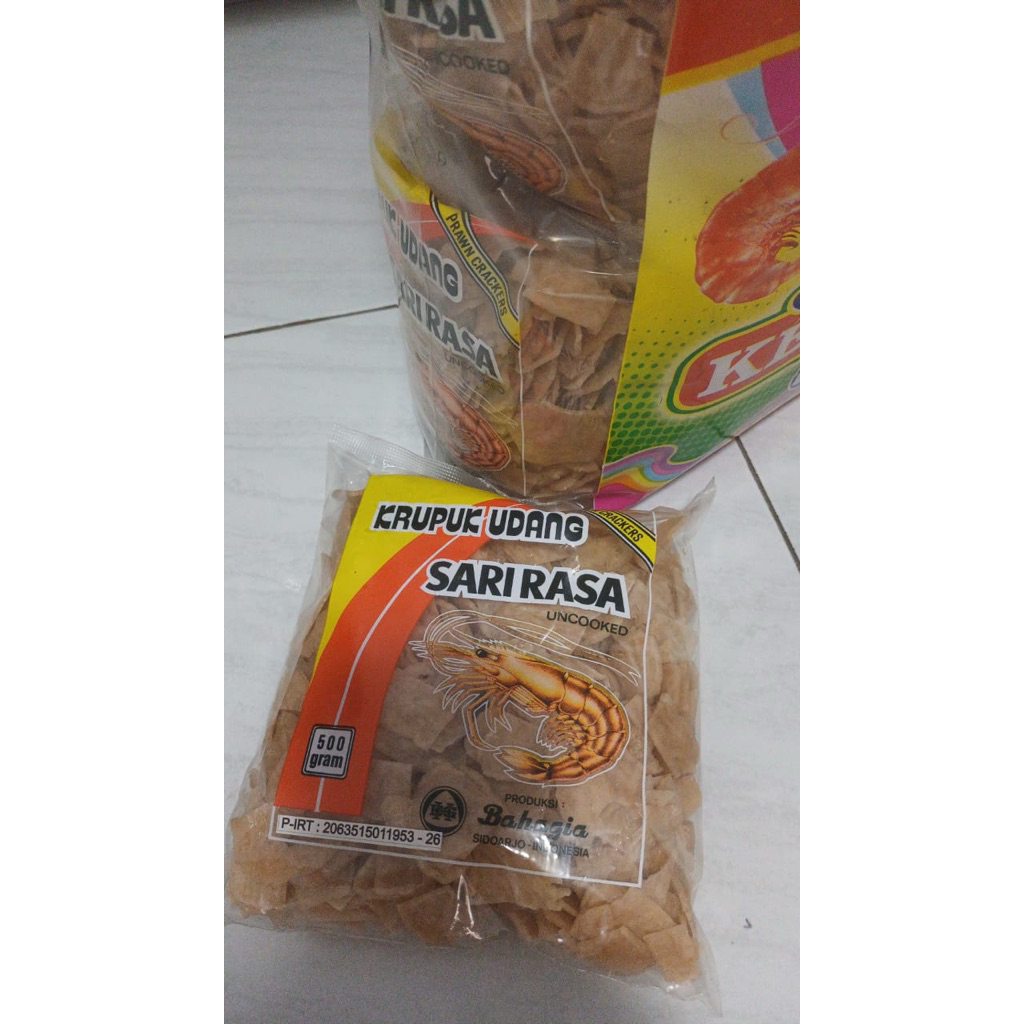 

KRUPUK UDANG RAJANGAN KECIL dan PANJANG GURIH SARI RASA 500 gram BBM