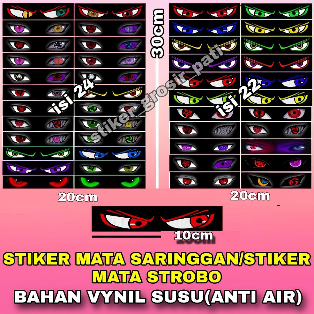 

STIKER MATA SARINGGAN | STIKER MATA BAHAN VYNIL SUSU 1 LEMBAR UKURAN 23X30