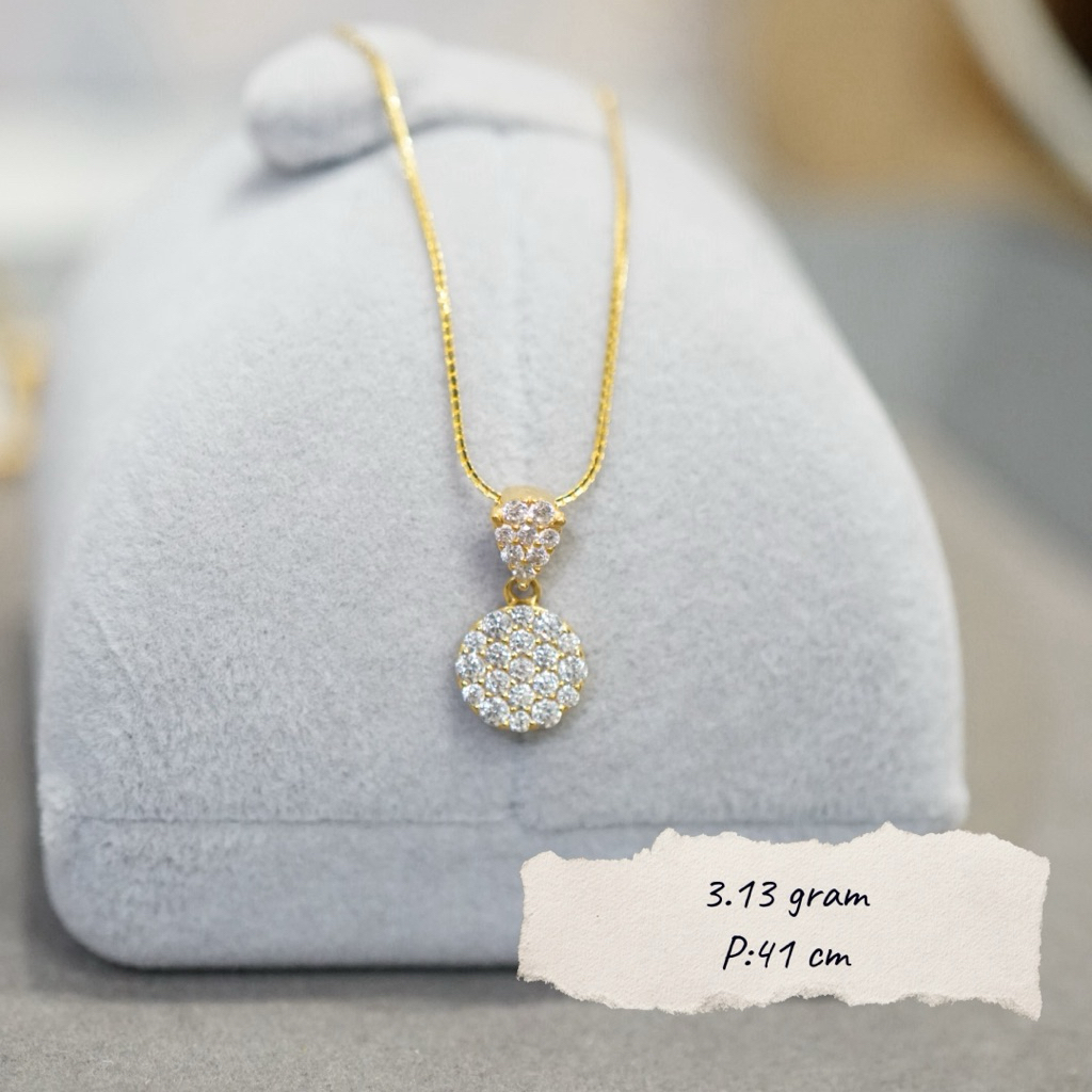 Kalung Emas Set Liontin Diamonds Looks Tetes Permata Liontin Kalung Italy Kadar 700 Emas Tua