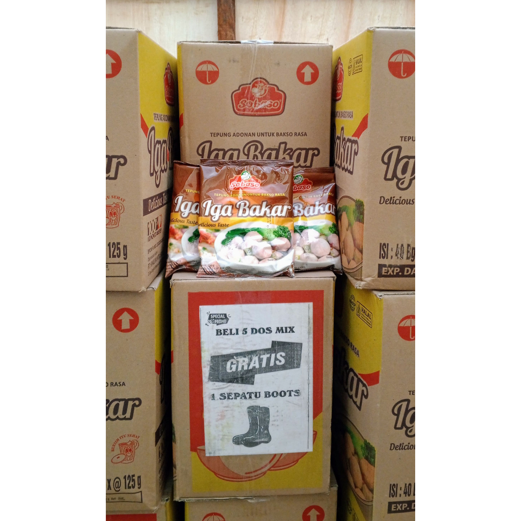 

Tepung Adonan Bakso Sobaso rasa Iga Bakar 250 gr, 1 dus isi 40 pcs