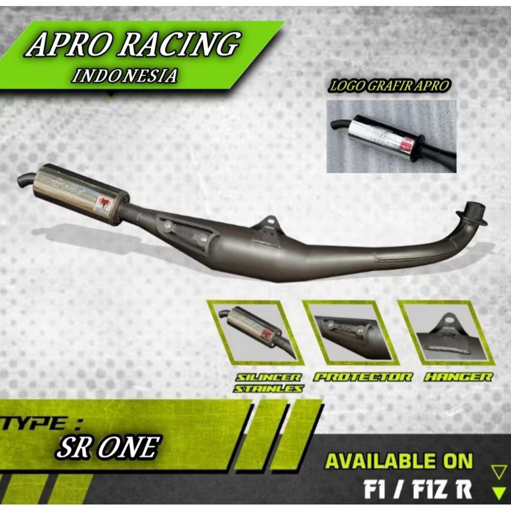 KNALPOT STANDAR RACING FIZR FORCE1 LEHER SIRIP STANDAR PORTING ORIGINAL APRO BUKAN AHM RTX EL9