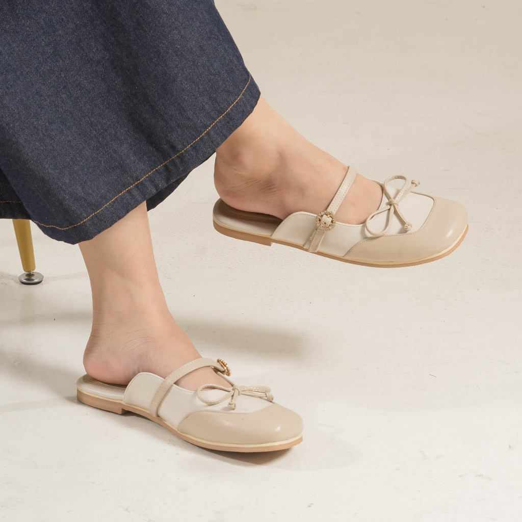 Dianable - Molly Beige Mules Sandal Wanita