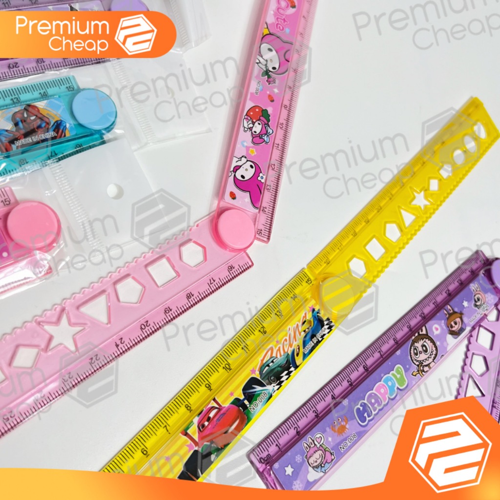 

[24 PCS] Penggaris Lipat Fancy Gambar 30cm isi 24 Pcs Murah