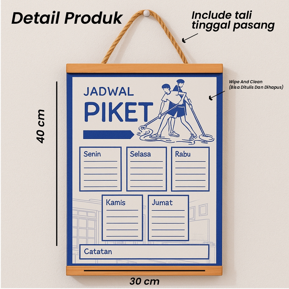 

Poster Kertas Planner Sekolah Jadwal Piket Kelas Siswa Potrait Wipe And Clean List Jadwal Tulis