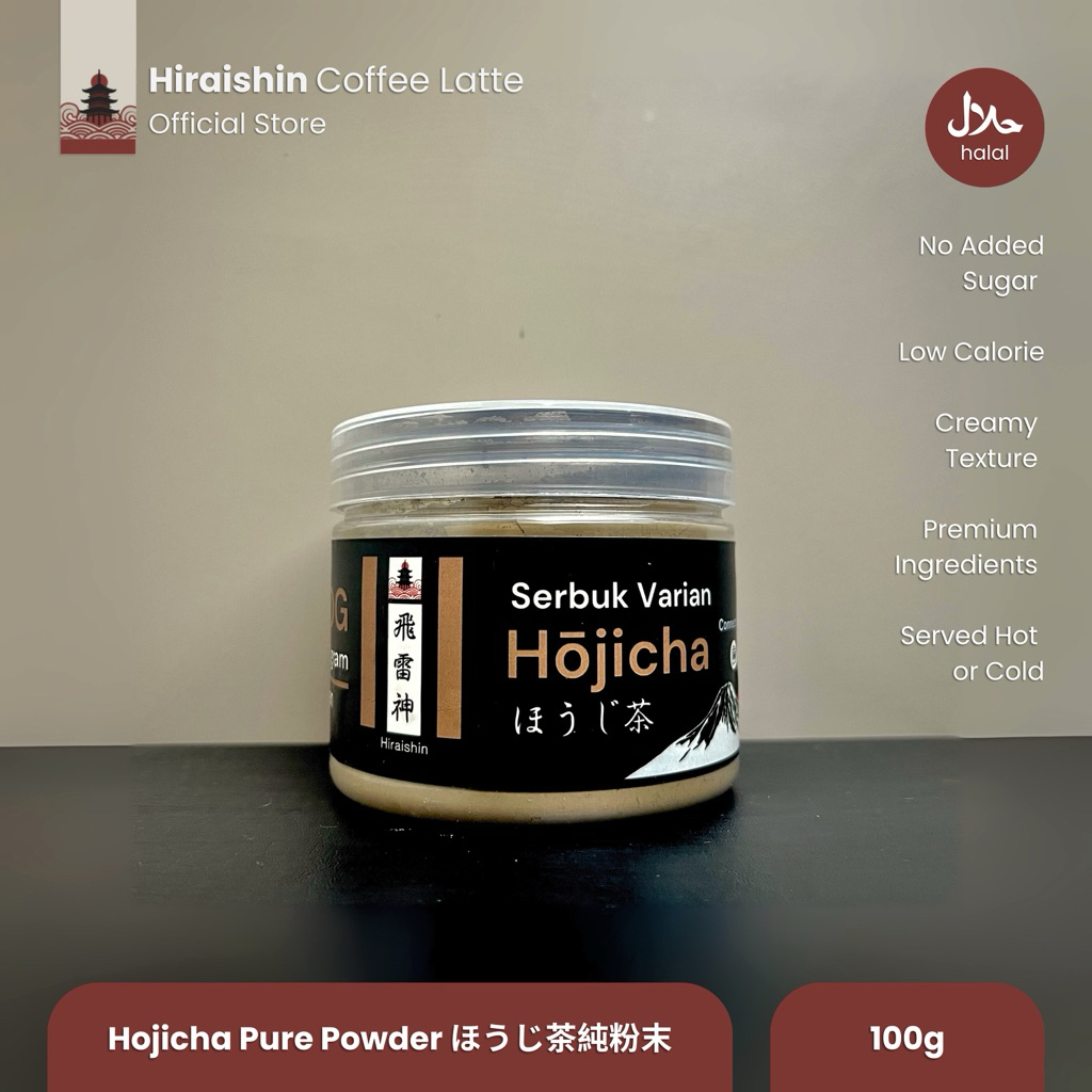 

HIRAISHIN Hojicha Pure Powder 100gram (Tanpa Gula)