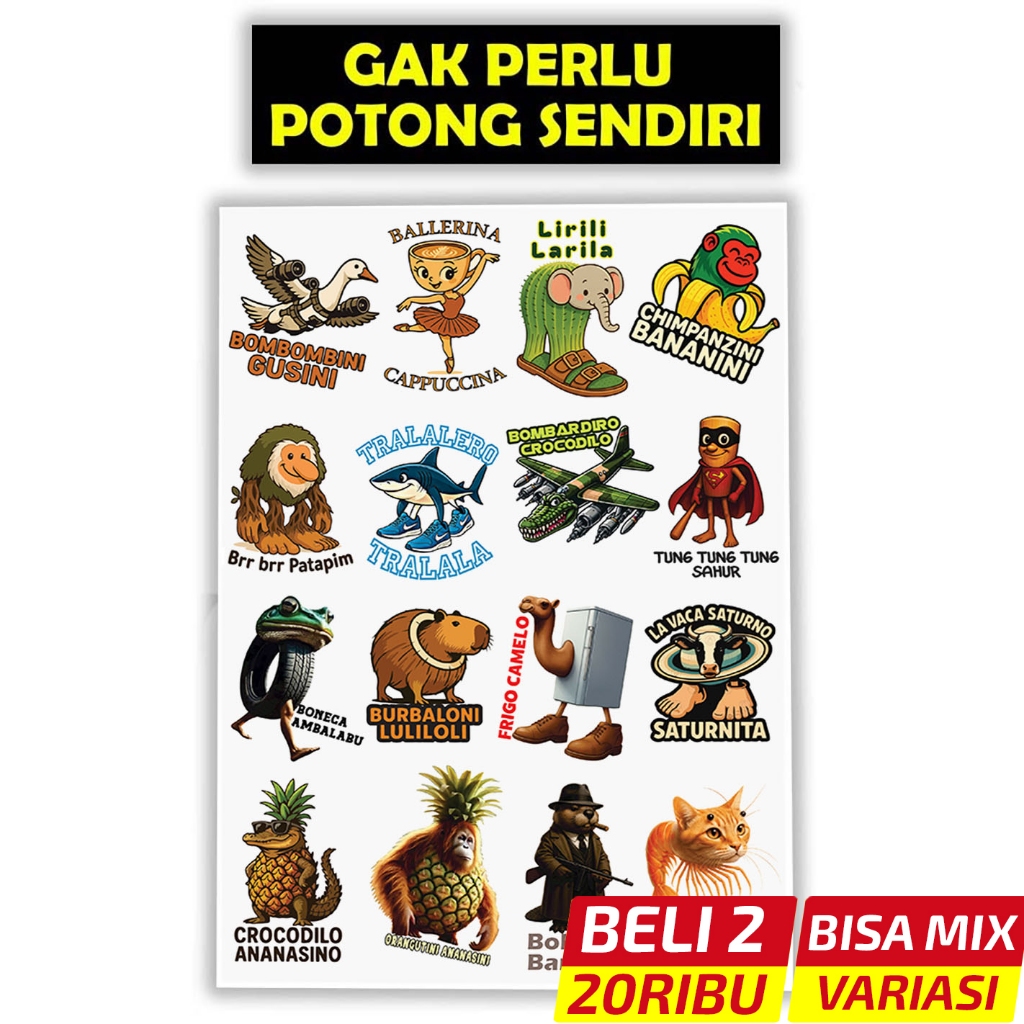 

Stiker Karakter Anomali Viral Bahan Vinyl | Tahan Air & Awet