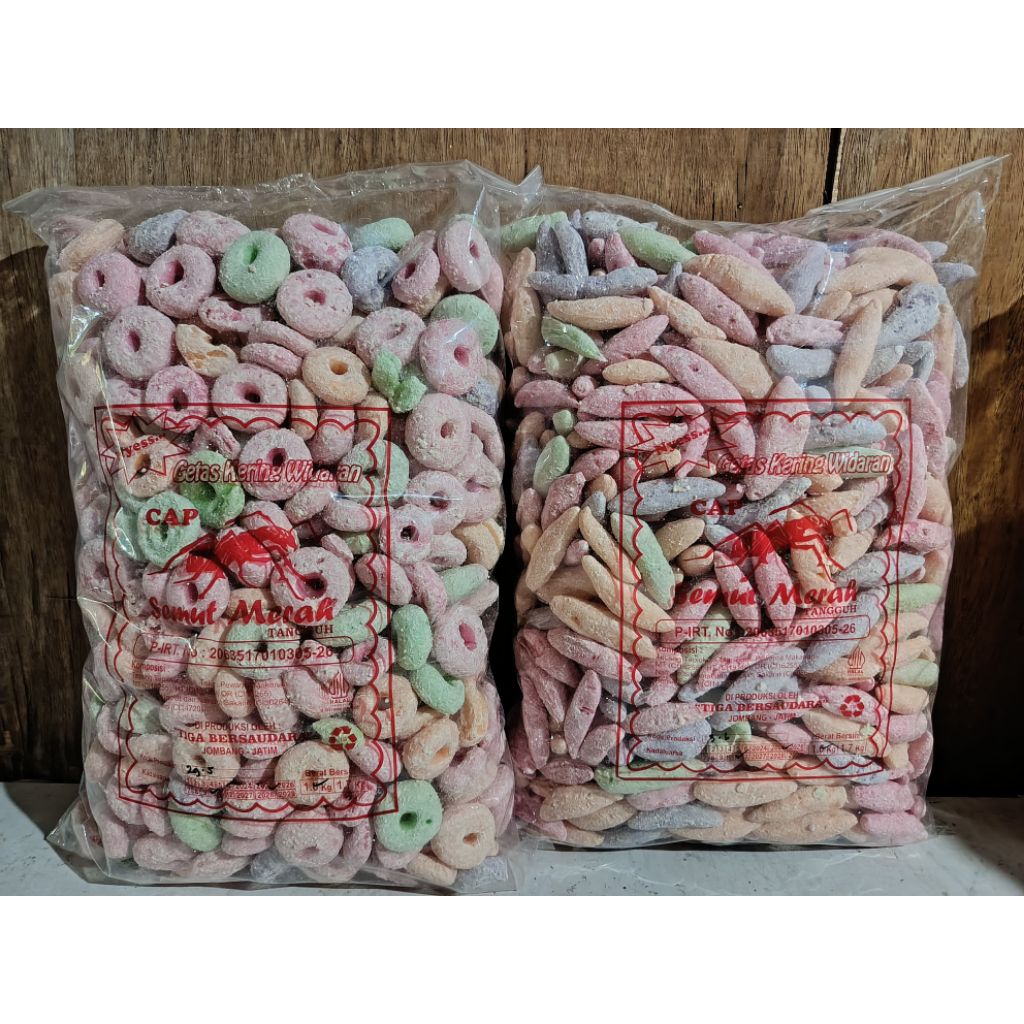 

1KG GETAS LONJONG & DONAT WARNA WARNI MANIS ENAK