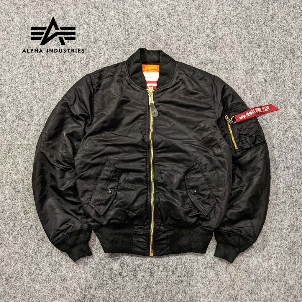 Alpha Industries MA-1 Reversible - Jaket Bomber Pria Tebal Bolak Balik Musim Dingin Second Bekas Ori