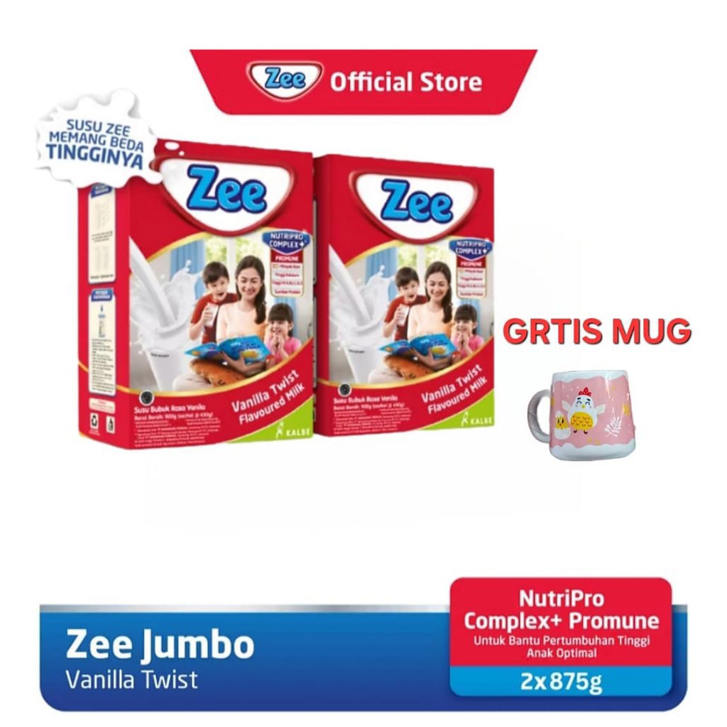 

(PAKET HEMAT) ZEE JUMBO 2x 875 gr free MUG