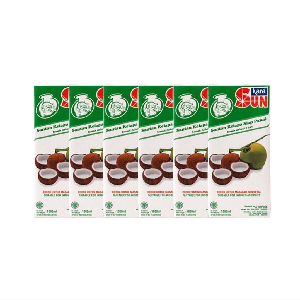 

Sun Kara Santan Kelapa Siap Pakai 6 x 1000ml