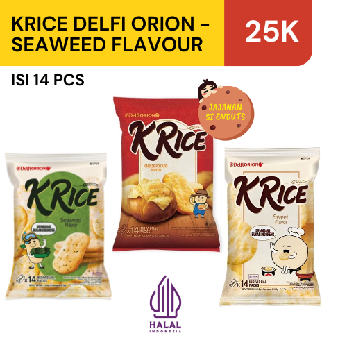 

Delfi Orion K'Rice isi 14 pcs O'rice Rice Cracker | Halal | Snack Import