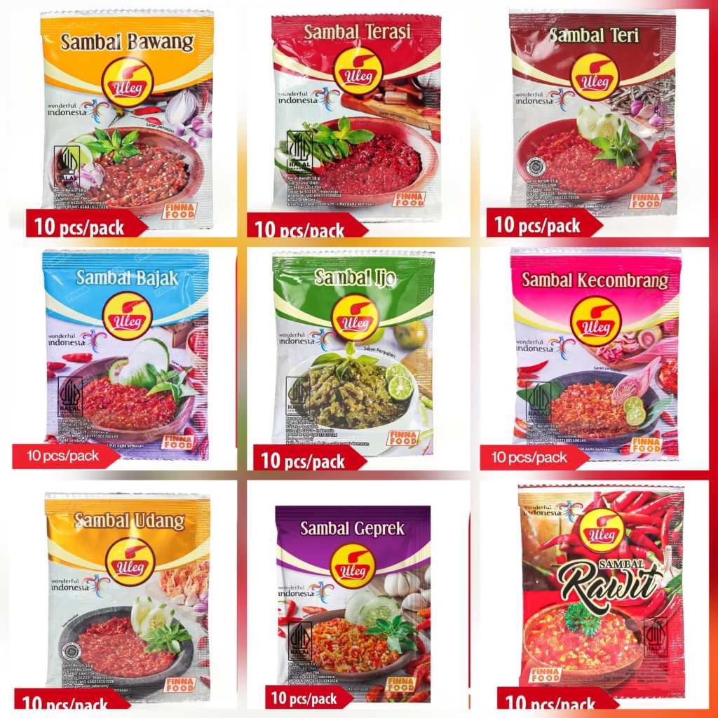 

SAMBAL ULEG SACHET / 1PACK ISI 10 PCS