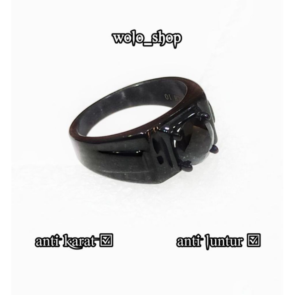 Cincin Pria Titanium Full Hitam Super Keren