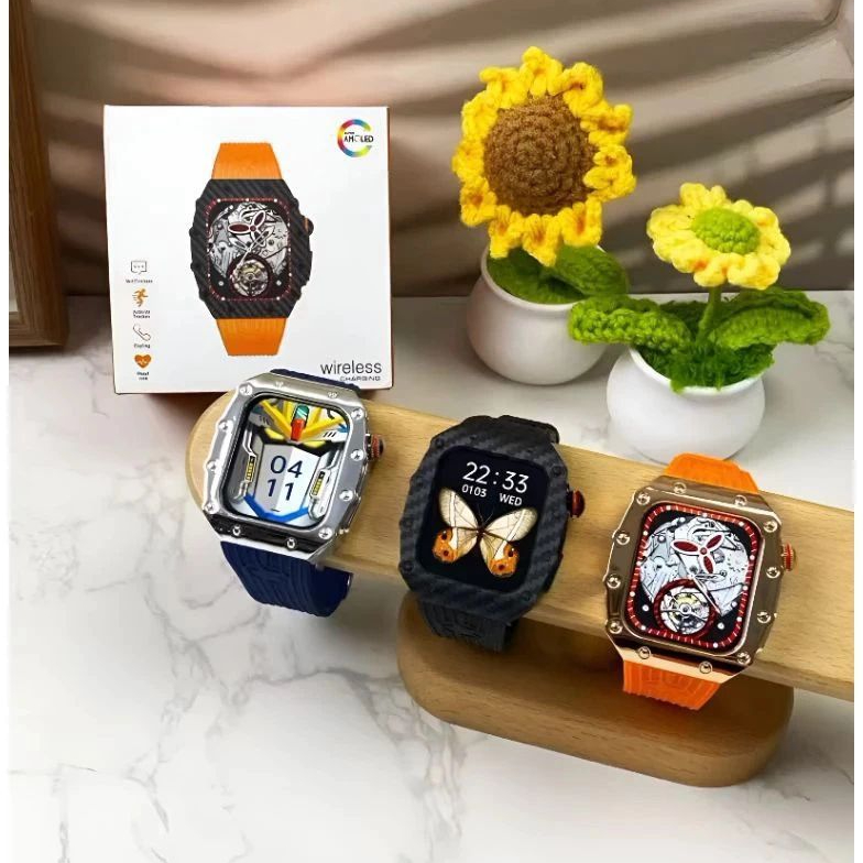 Smartwatch T25 Jam Tangan Pria Infinite Display Finger Tap Telepon WA Olahraga Fitness Tracker