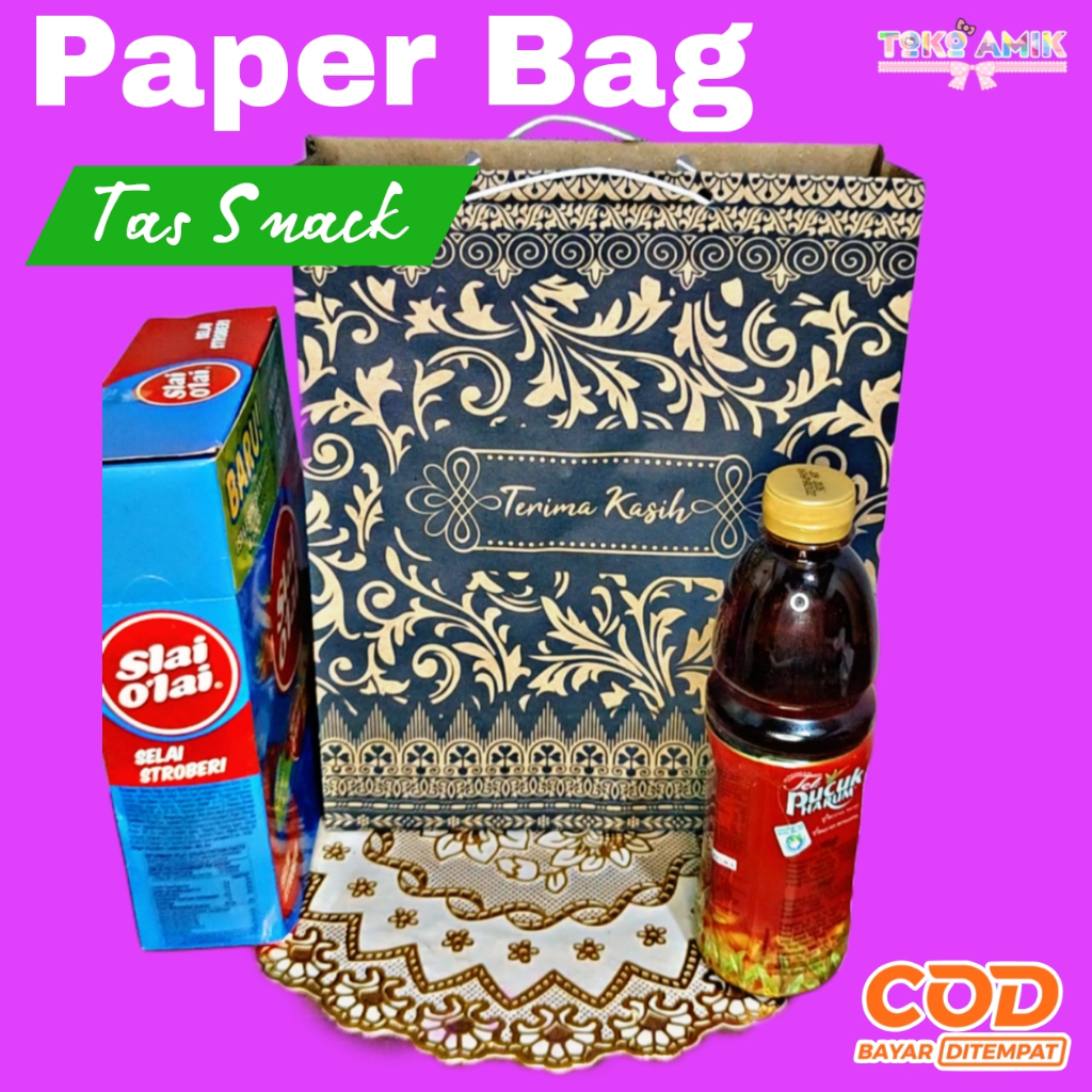 

(50pcs) Paperbag tas snack&souvenir uk 22x6x28
