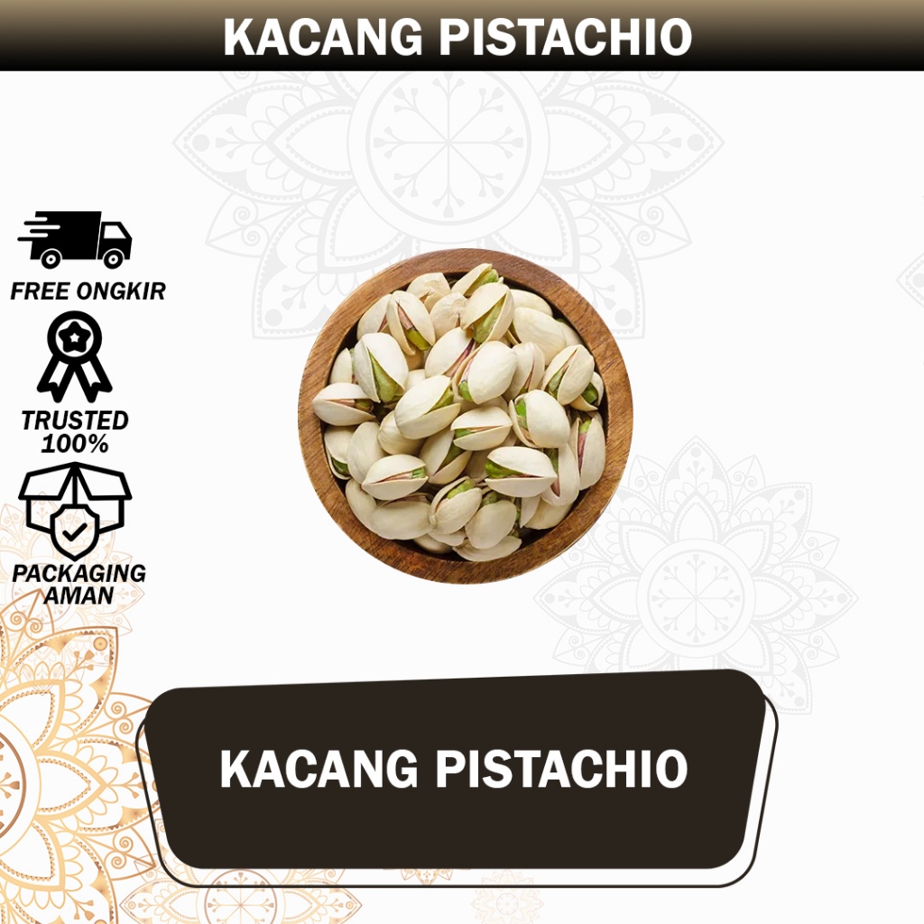 

Kacang Arab Pistachio Pistacio Roasted Panggang / Kacang Fustuk Arab 250 Gram Oleh Haji Umroh