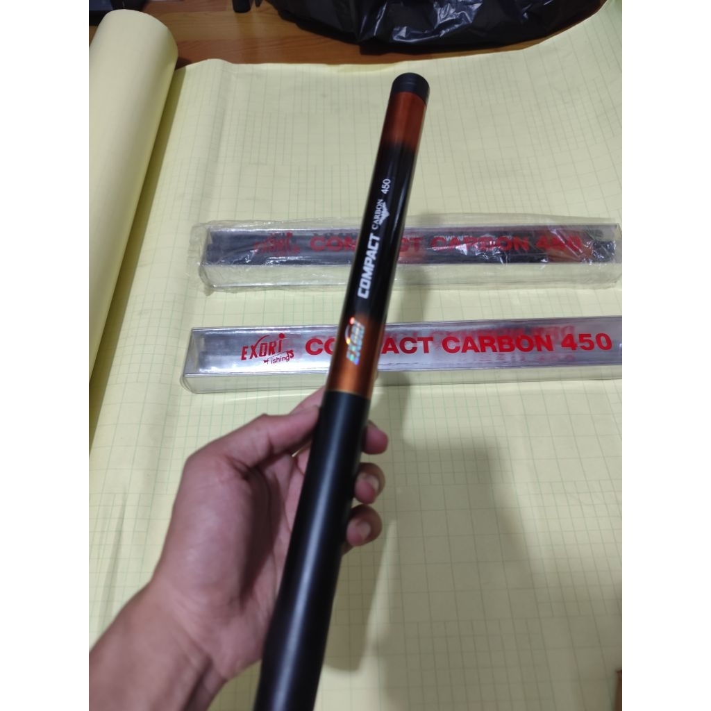 Joran tegek pole exori compact 450 carbon ruas pendek kaku