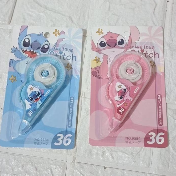 

tipe x stitch angel penghapus tinta kortape biru pink motif karakter stitch angel disney