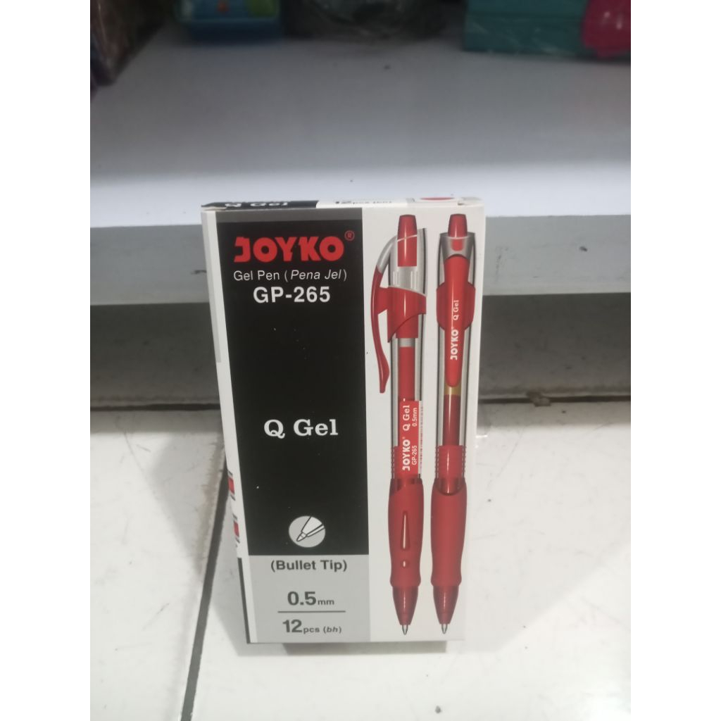 

Pulpen Q Gel joyko 0.5mm GP-265 Merah 1 pack isi 12 pcs