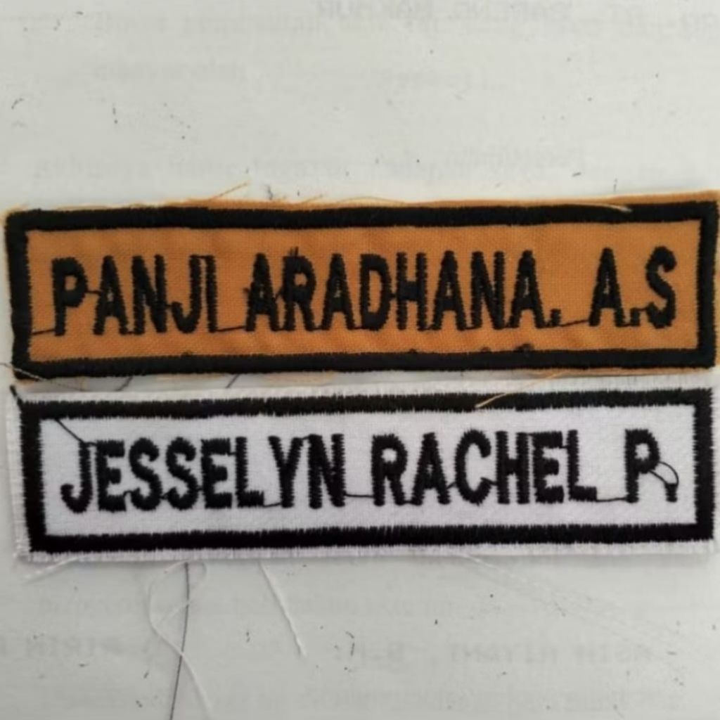 BET BORDIR NAMA ANAK SERAGAM SEKOLAH,NAMA SERAGAM PRAMUKA, NAMETAG SEKOLAH PRAMUKA