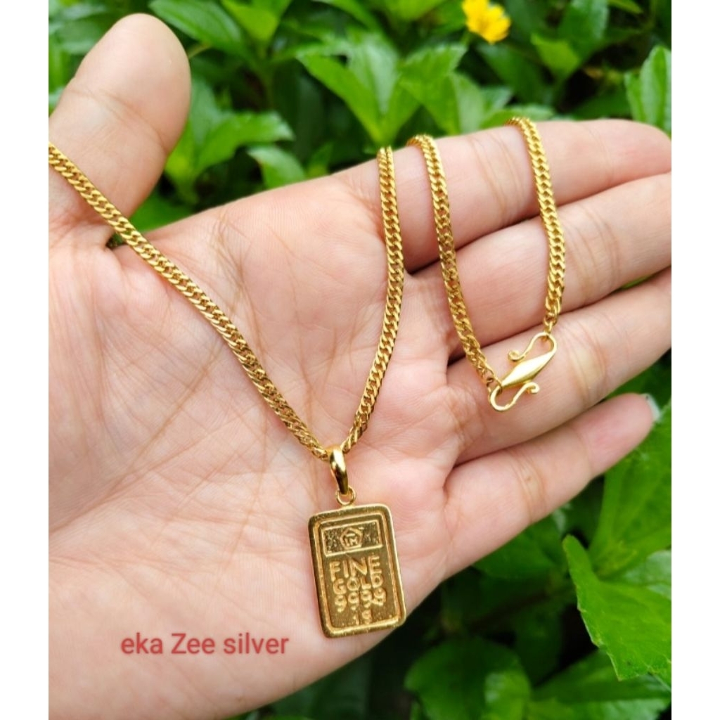 kalung titanium liontin Kuningan