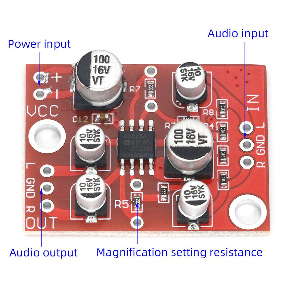 MODUL AD828 PREAMP UNTUK MIC ATAU PENGUAT MASUKAN KE POWER AMPLIFIER