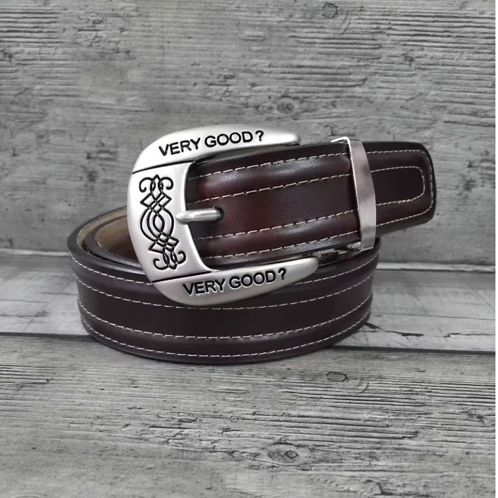 gesper kulit pria/ikat pinggang kulit/gesper jarum ukir