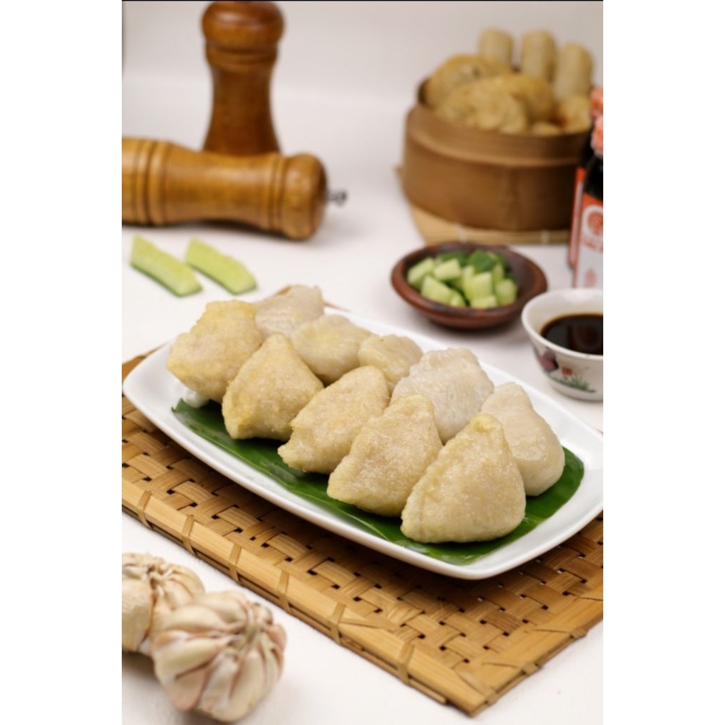 

PEMPEK palembang telur kecil isi 10 pcs free cuko pempek kapal selam kecil ikan tenggiri premium