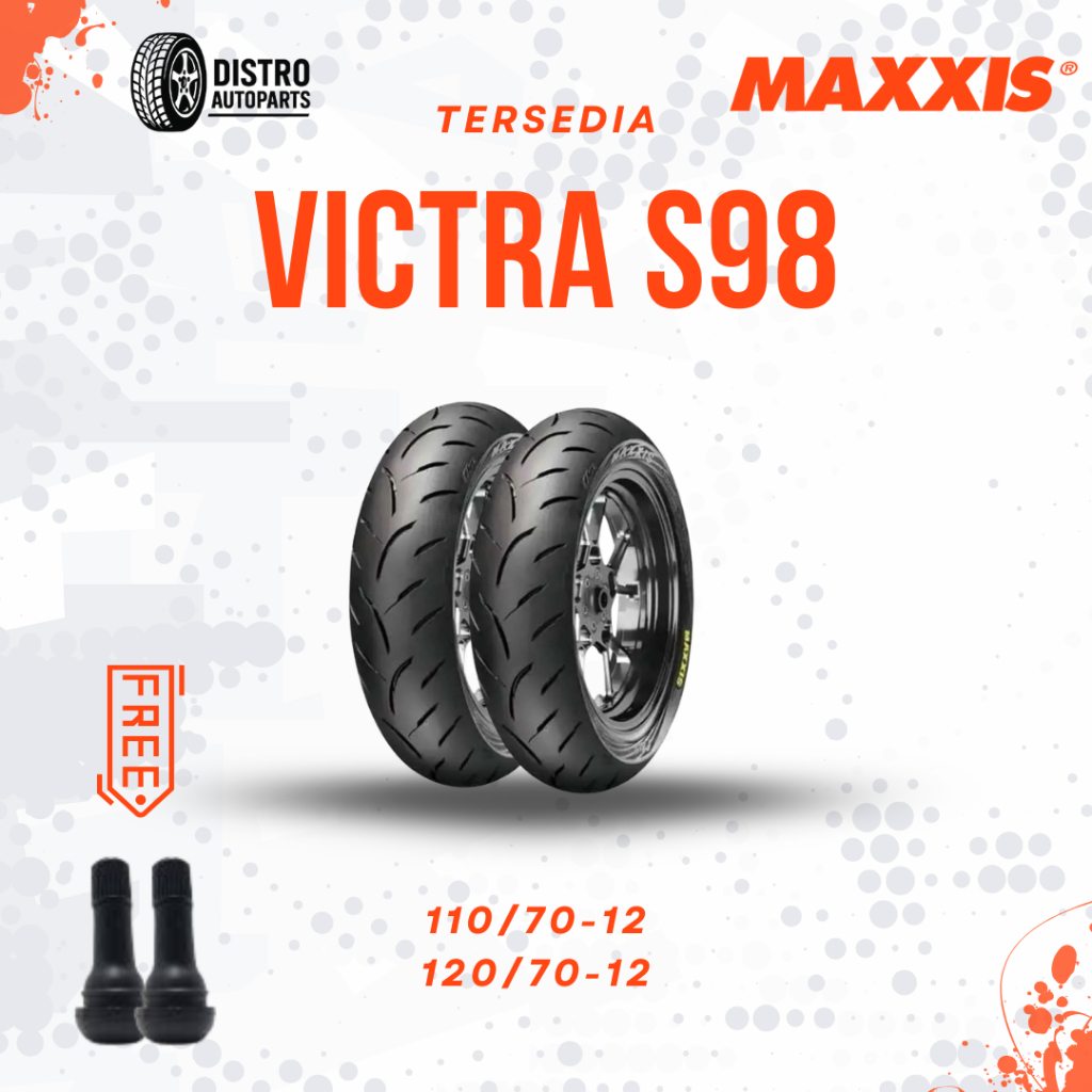 Ban Vespa Sepasang Ring 12 Maxxis Victra S98 st Ban Tubles Piagio Vespa Depan Belakang