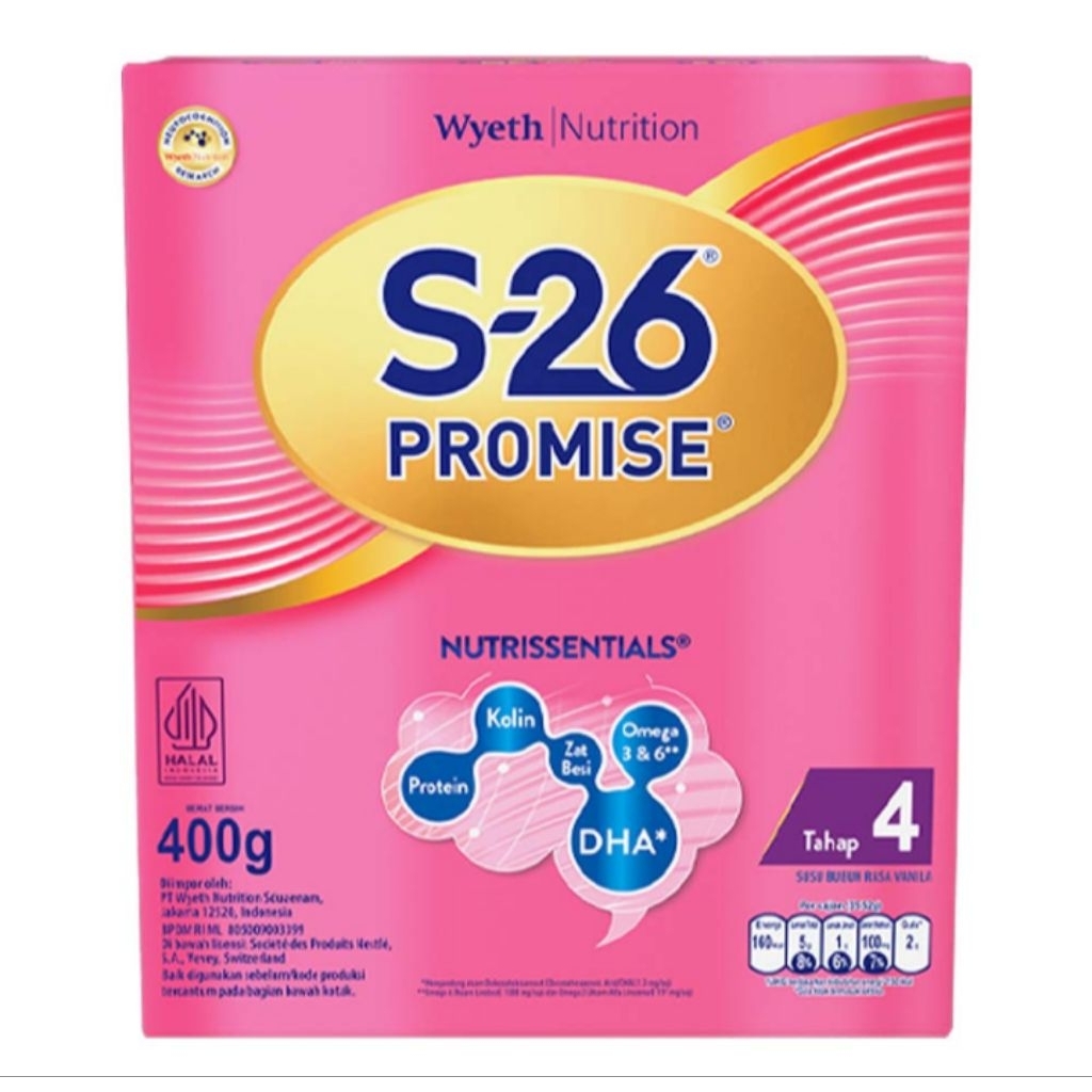 

S-26 Promise Tahap 4 Susu Pertumbuhan Anak 3-12 Tahun Vanila 400g