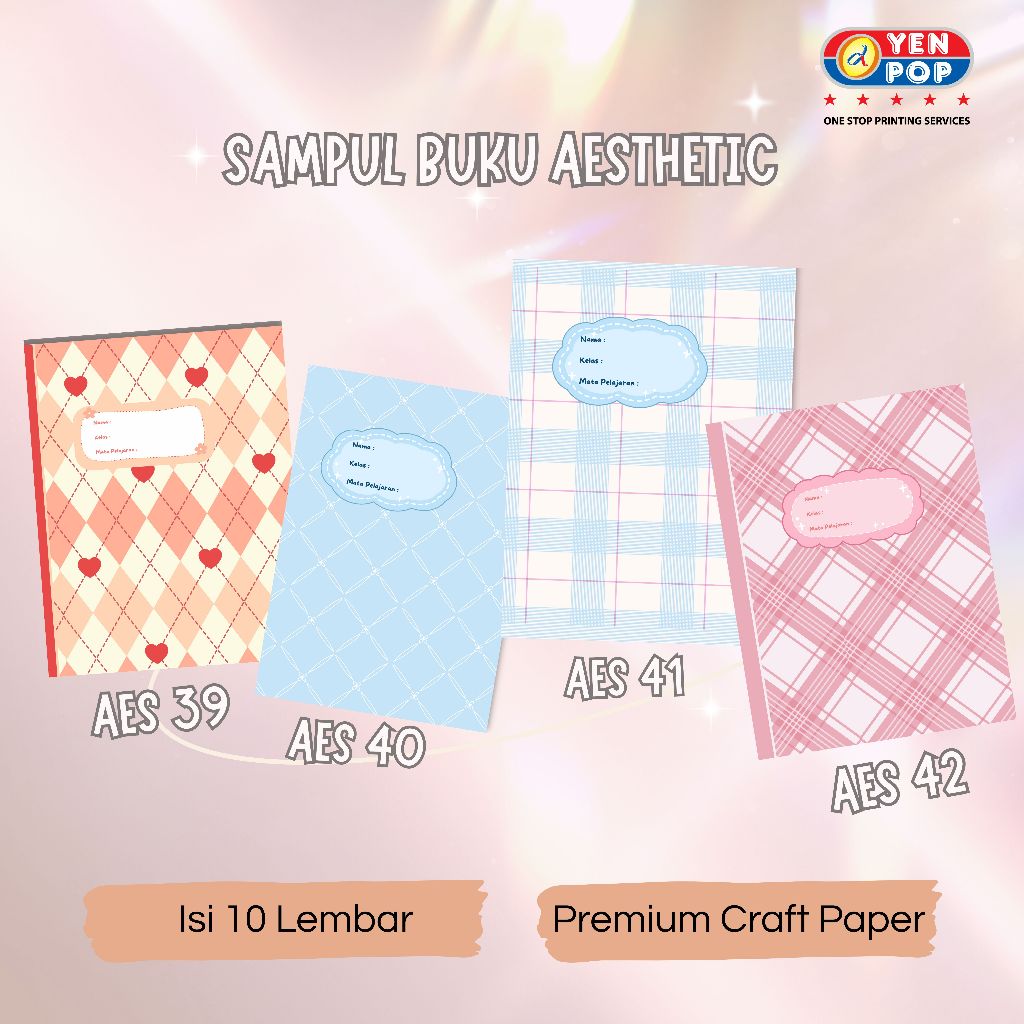 

Yenpop - Sampul Buku Aesthetic Uk. A5 isi 10 Lembar kertas Premium Craft Paper Desain 2