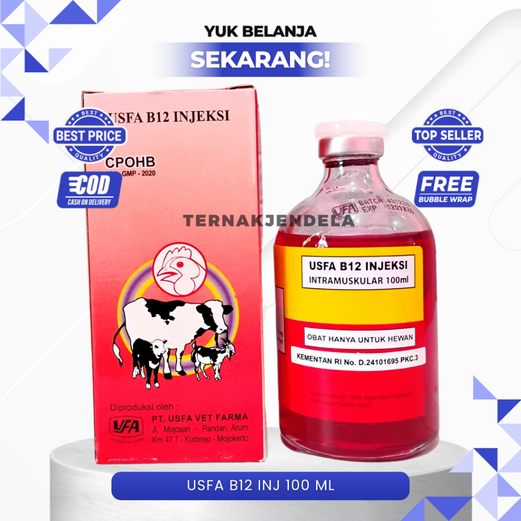 USFA B12 INJ 100 ML - Vitamin B12 Kambing Ayam Sapi