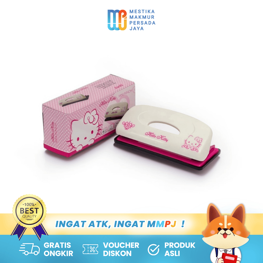 

Bantex Perforator Hello Kitty 2 Holes – Pelubang Kertas Lucu Kapasitas 10 Lembar 9300A07HK