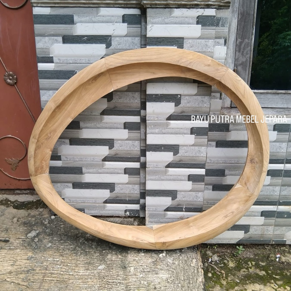 bingkai cermin/pigura cermin kayu jati