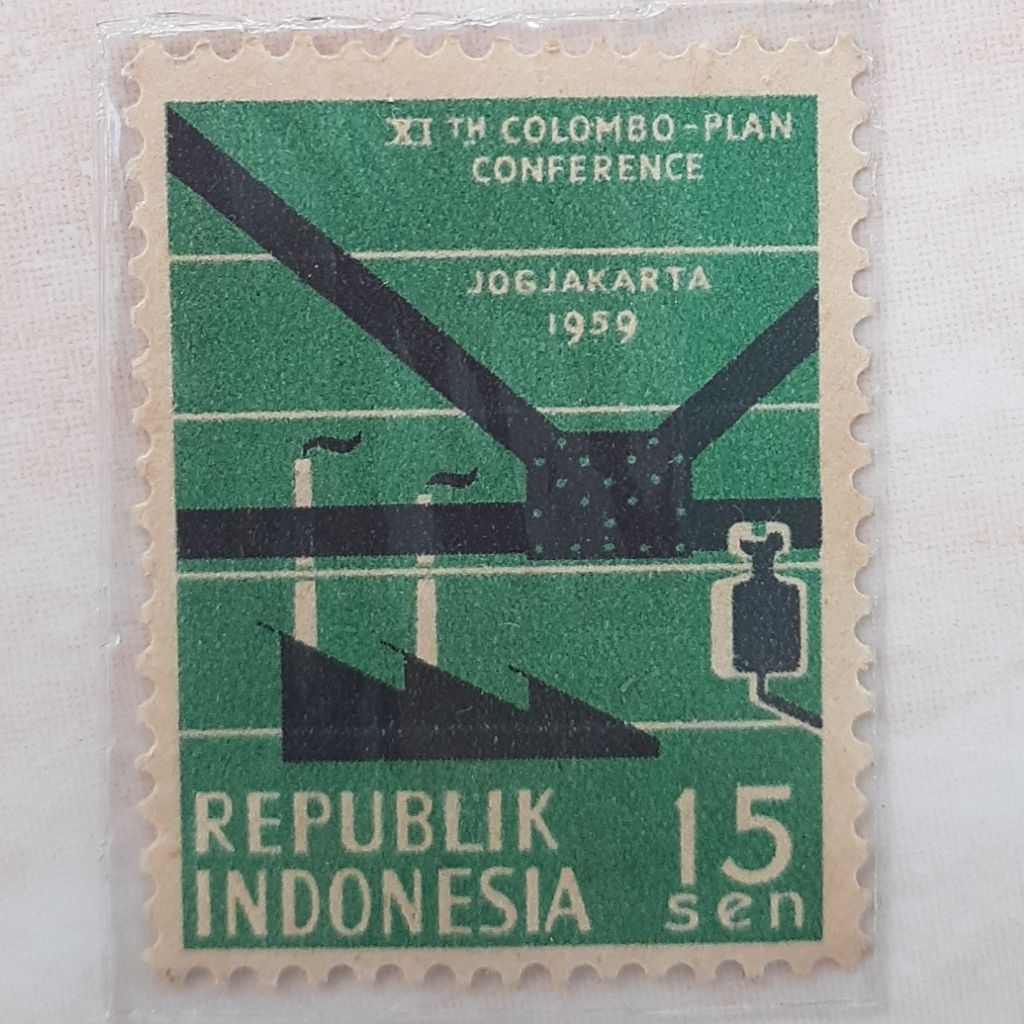

(ID1) Perangko Indonesia Konferensi Kolombo (15 sen) Tahun 1959