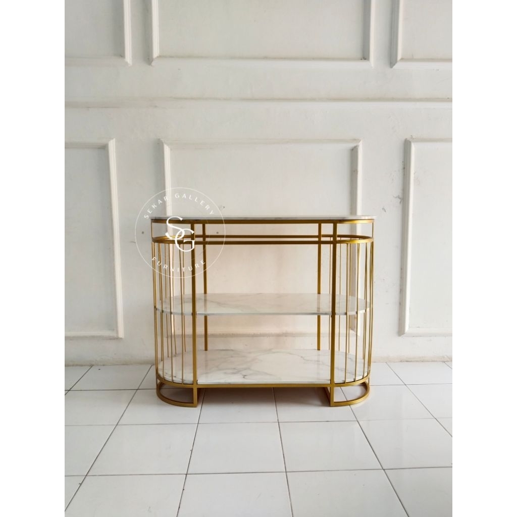 Meja Konsol - Meja motif Marmer murah - meja hias - konsol table