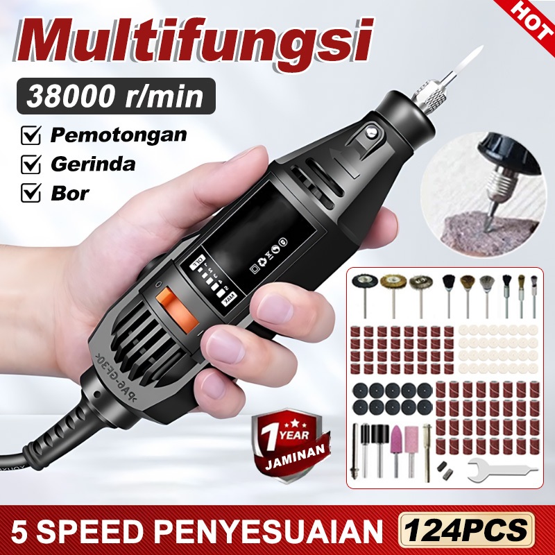 Convenyy Mini Grinder Engraving Drill Alat Bor tuner porting 124pcs Bor Mini Drill Electric Engraver